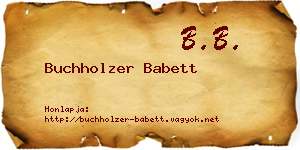 Buchholzer Babett névjegykártya